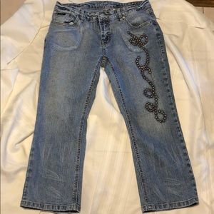 REVOLT jeans crops with brads size 11 Juniors cute